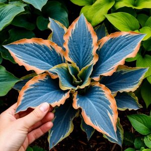 Хоста Океан Вью купить по цене от 960р. в интернет-магазине «Посадика» с доставкой почтой в в Сольцые и по всей России – [изображение №1].