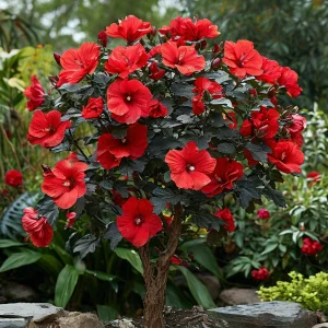 Гибискус Миднайт Роуз купить по цене от 269р. в интернет-магазине «Посадика» с доставкой почтой в в Сольцые и по всей России – [изображение №1].