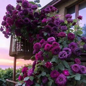 Роза Плетистая Плум Пэшн купить по цене от 610р. в интернет-магазине «Посадика» с доставкой почтой в в Сольцые и по всей России – [изображение №1].